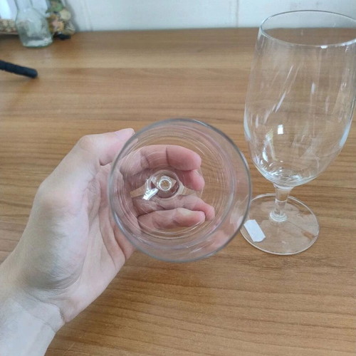 Set of two stemmed glassware