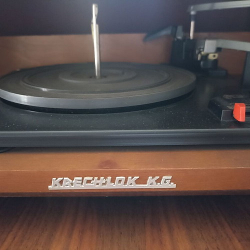 Antique furniture with turntable radio bar used