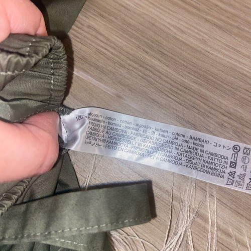 Zara balloon trousers like new, olive, cotton
