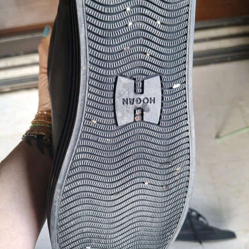 Hogan Rebel leather boots like new, black and gray