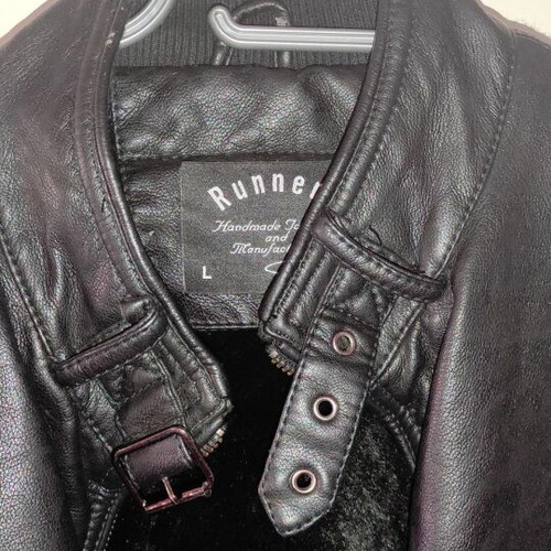 Men's jacket imitation leather used, size L, black
