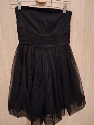 Strapless tulle dress H&M black like new, size S