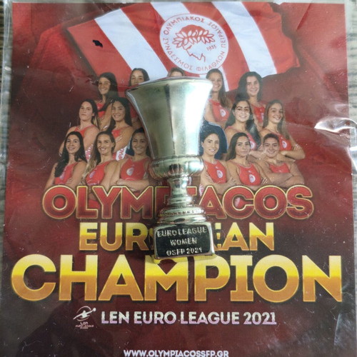 Olympiacos Water Polo Trophy Pin like new, official 2021 European champions