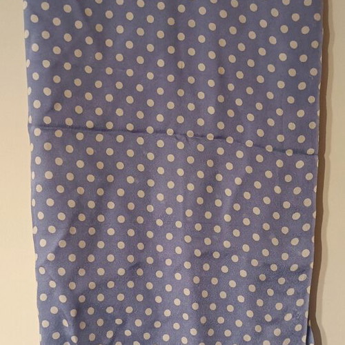 Polka dot georgette fabric like new, vintage purple-light blue with white dots