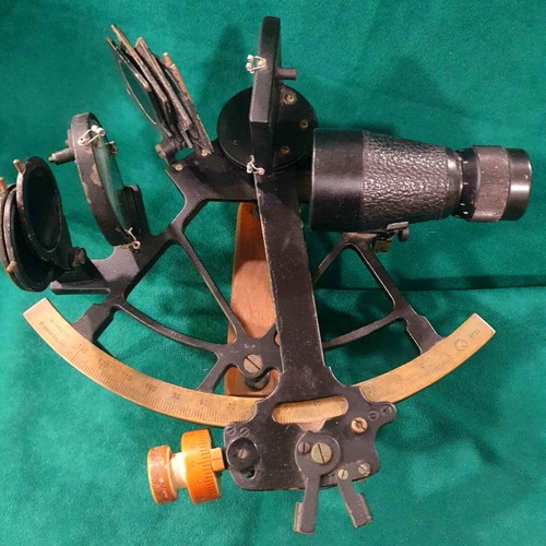 German naval sextant used, collectible antique from 1900s