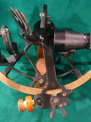 German naval sextant used, collectible antique from 1900s