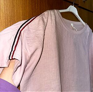 6€ Γυναικαι μπλούζα σε παρά πολύ απαλό ροζ χρωμα. One size μεγάλο νούμερο