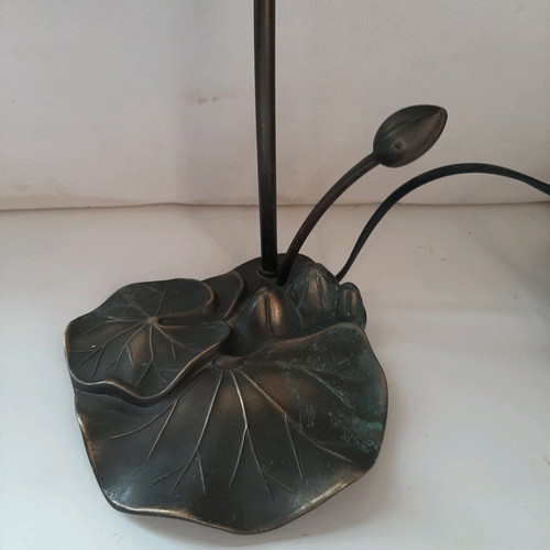 Bronze lamp used, 1970s with lampshade