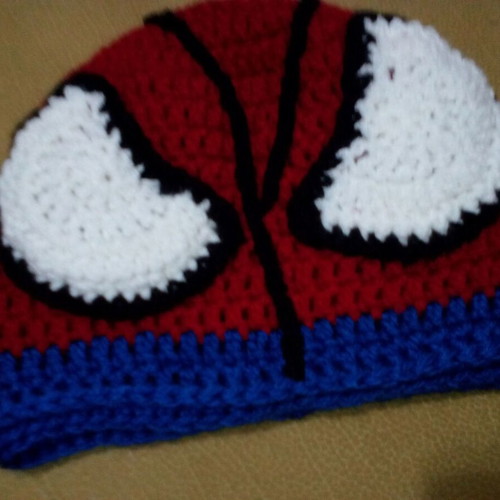 Handmade knitted Spiderman hat colorful new
