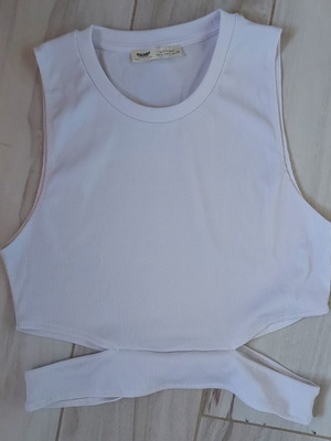 Crop top Pull & Bear white, like new, size L
