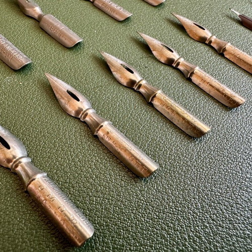 Collectible dip pen nibs used, lot of 42 pieces
