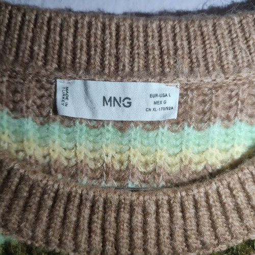 Mango knitted sleeveless top with colorful stripes like new