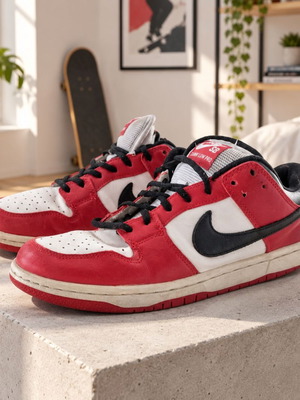 Nike Dunk Low Pro sneakers, κόκκινο λευκό μαύρο, EU 40 US 7.5