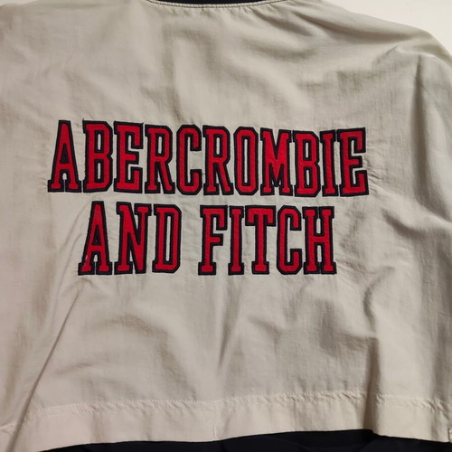 Abercrombie & Fitch 1/4 Zip Windbreaker Jacket Size M like new, navy red