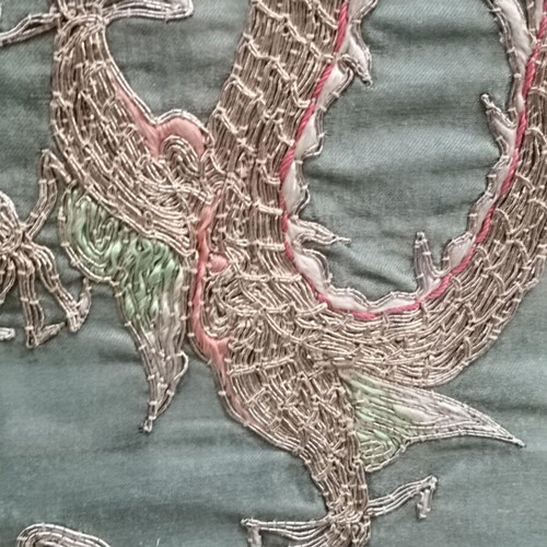 Chinese handmade embroidered frame on silk fabric like new