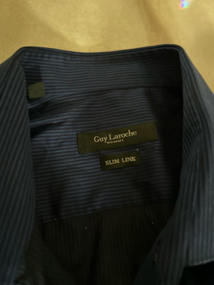 Guy Laroche πουκάμισο αντρικό XL σαν καινούργιο, μαύρο και μπλε