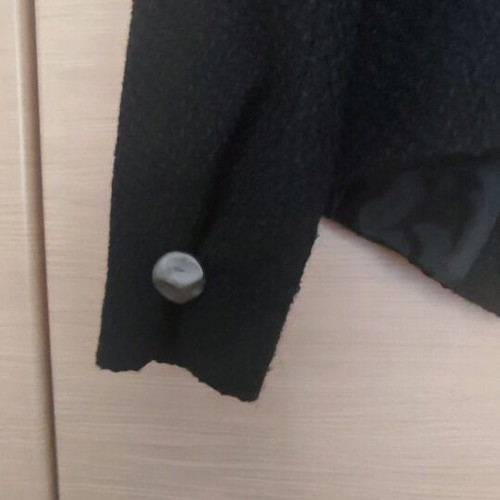 Bouclé jacket like new, S/M, with silver buttons, black