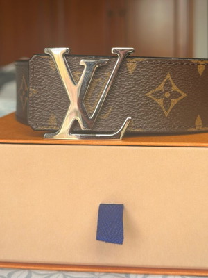 Ζώνη Louis Vuitton LV καφέ δερμάτινη με μονογράμματα σαν καινούργια, μέγεθος 90