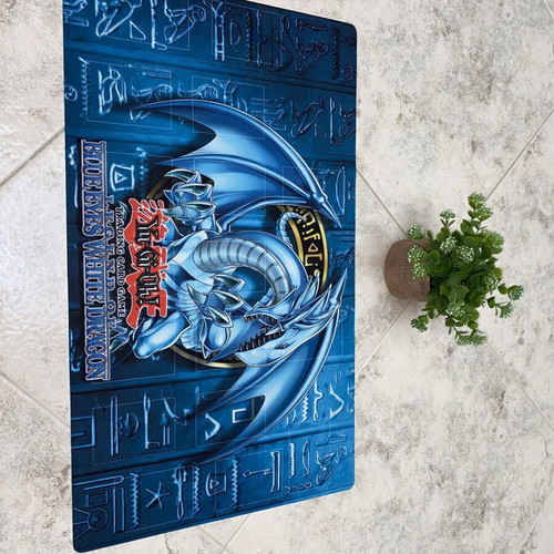 Yu Gi Oh Blue Eyes White Dragon Playmat like new fabric