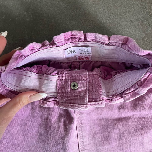 Zara kids denim skirt like new, purple, size 4-5