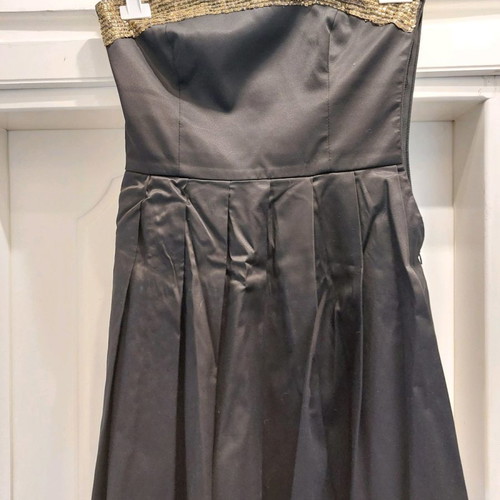Strapless dress used with gold trim Penny Sabbado