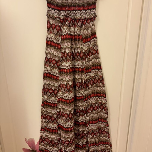 Maxi strapless dress Fornarina like new, red and brown