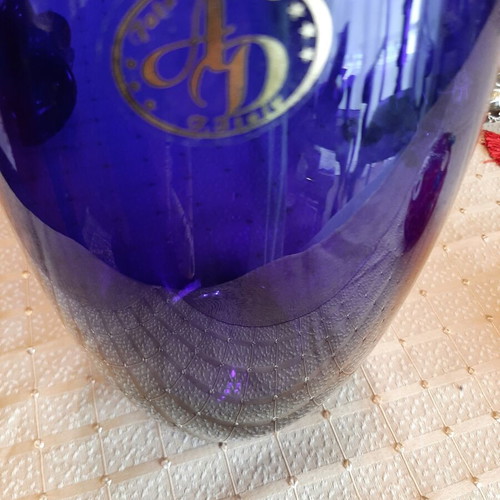 Blue cobalt glass vase Wanda Hand Poland new
