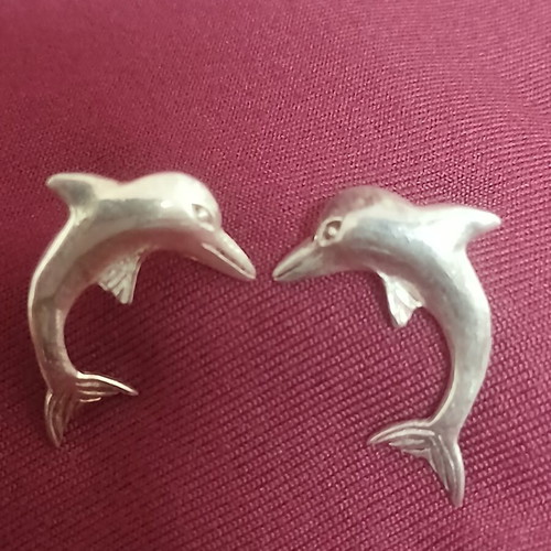 Silver dolphin earrings 2.5 cm, new, 925 silver