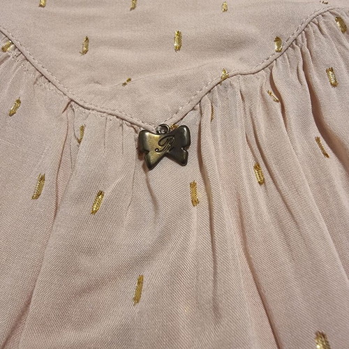 Regalinas women's blouse one size new dusty pink with gold details