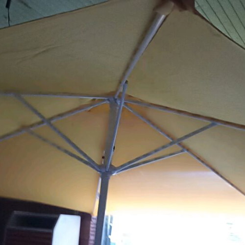 Umbrella like new, water-resistant polyester canopy with UV protection