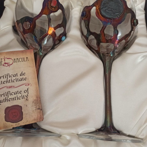 Collectible Romanian Glasses from Transylvania with Certificate and Velvet Case