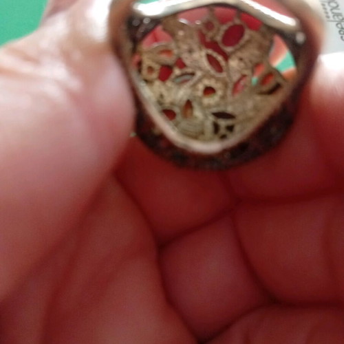 9 Carat Gold Ring like new with precious stones and silver 925