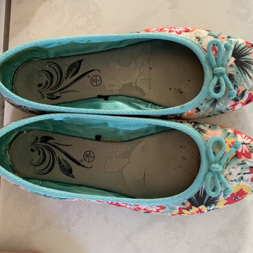 Pack of three summer shoes size 38: two ballerinas and one espadrilles
