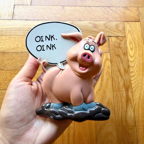 Retro piggy decoration with sound, used