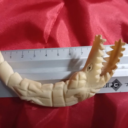 Crocodile made of camel bone used, in very good condition