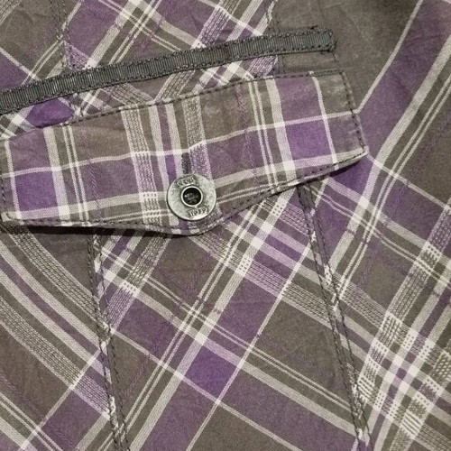 Cecil plaid skirt m/l used with gift gray-purple top