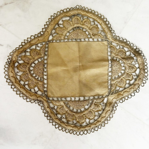 Antique Handmade Embroidered Church Doilies used, linen and cotton
