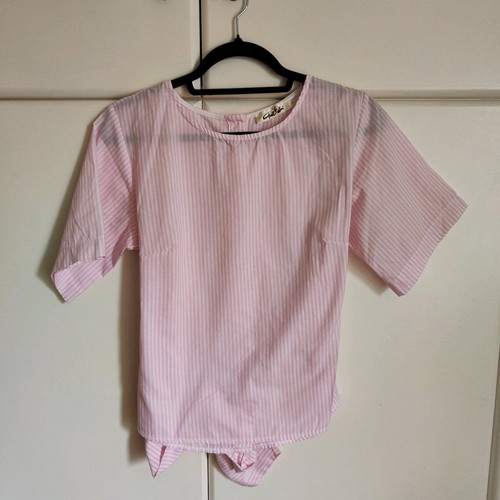 Chaton striped blouse like new, white and pink, size M