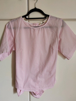 Chaton striped blouse like new, white and pink, size M