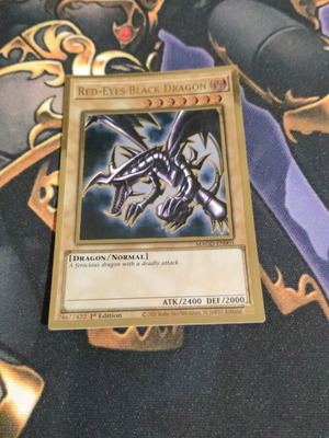 Red-Eyes Black Dragon Yu-Gi-Oh card premium gold rare, like new, American version
