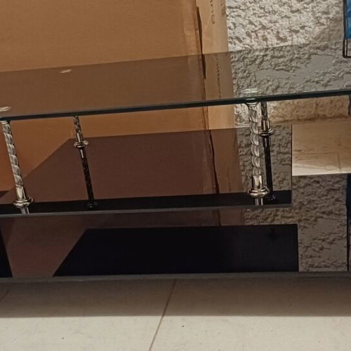 Black glass TV coffee table