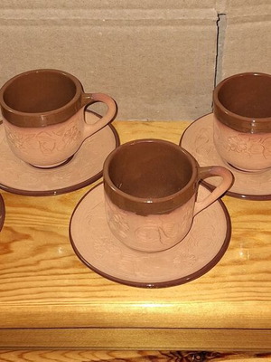 Ceramic coffee set new, handmade from Cyprus