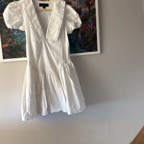 Zara romantic poplin dress size Small, new, white