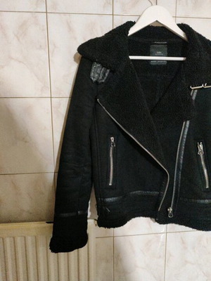 Μπουφάν Zara double faced shearling biker μεταχειρισμένο, μέγεθος XS