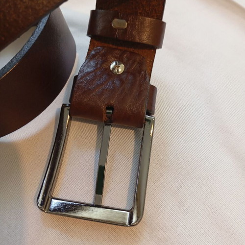 Men's leather belt 130cm used, brown, genuine leather