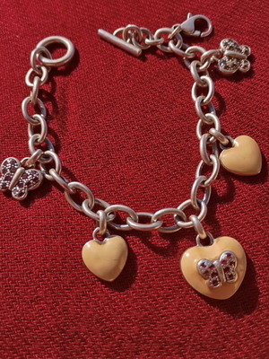 Folli Follie silver vintage bracelet like new with enamel and rubies