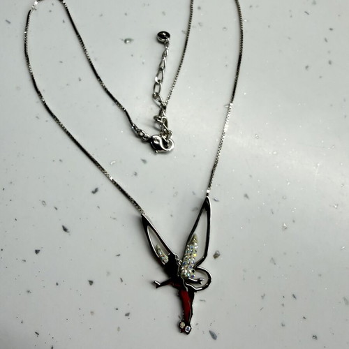 Swarovski Tinker Bell necklace with crystals, silver tone