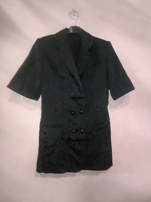 Vintage long black jacquard blazer Anastasio like new