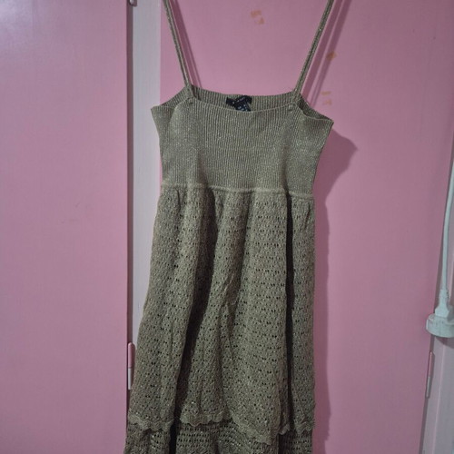 Knit dress Mango M like new, beige with gold thread