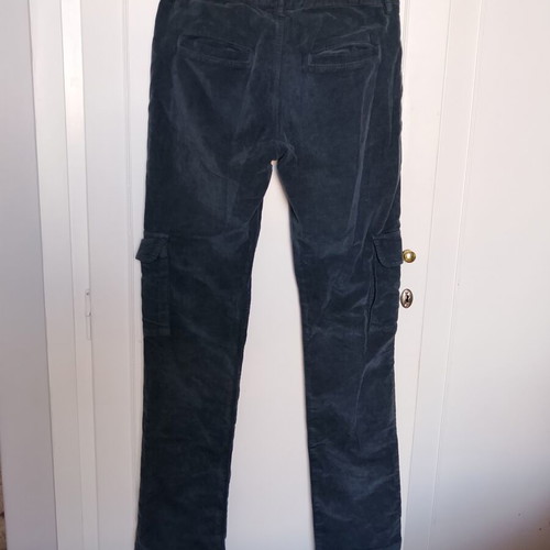 Mustard cargo pants for teens 13-14, like new, blue-gray corduroy